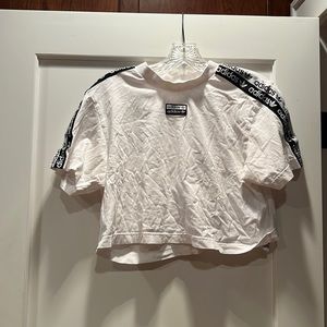White adidas crop top